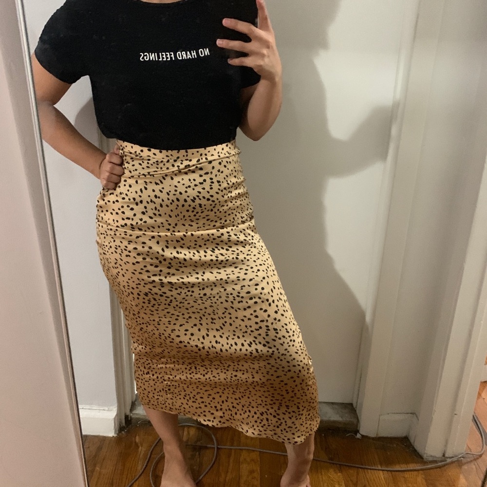 Cheetah print MIDI SKIRT